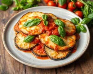 Aubergine parmigiana met een vleugje basilicum