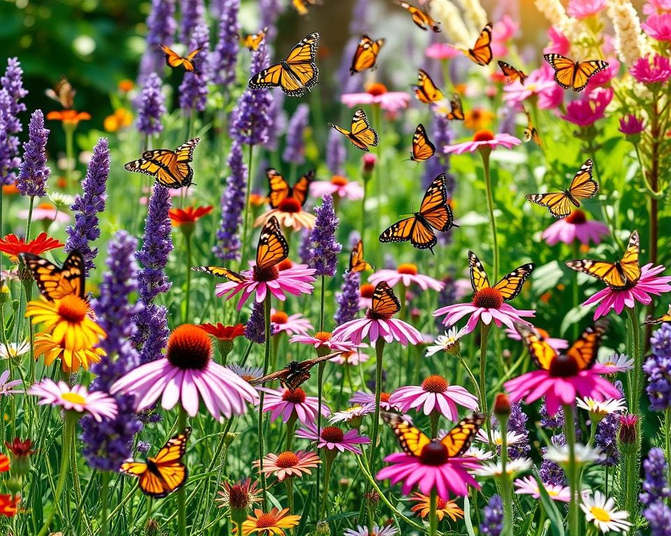 Bloemen en vlinders aantrekken