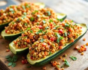 Gevulde courgettes met een quinoa-kruidenmix
