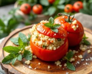 Gevulde tomaten met couscous en munt