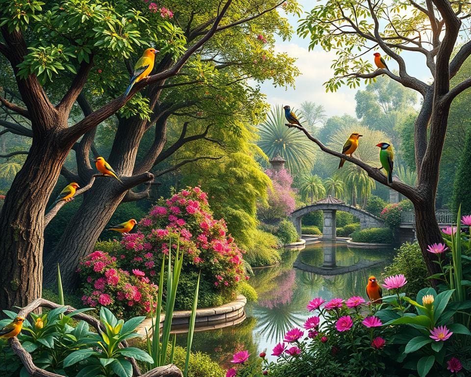 Hoe creëer je een vogeltuin met bomen?