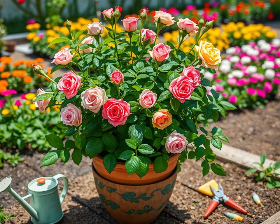 Hoe onderhoud je een rozenstruik in potten?