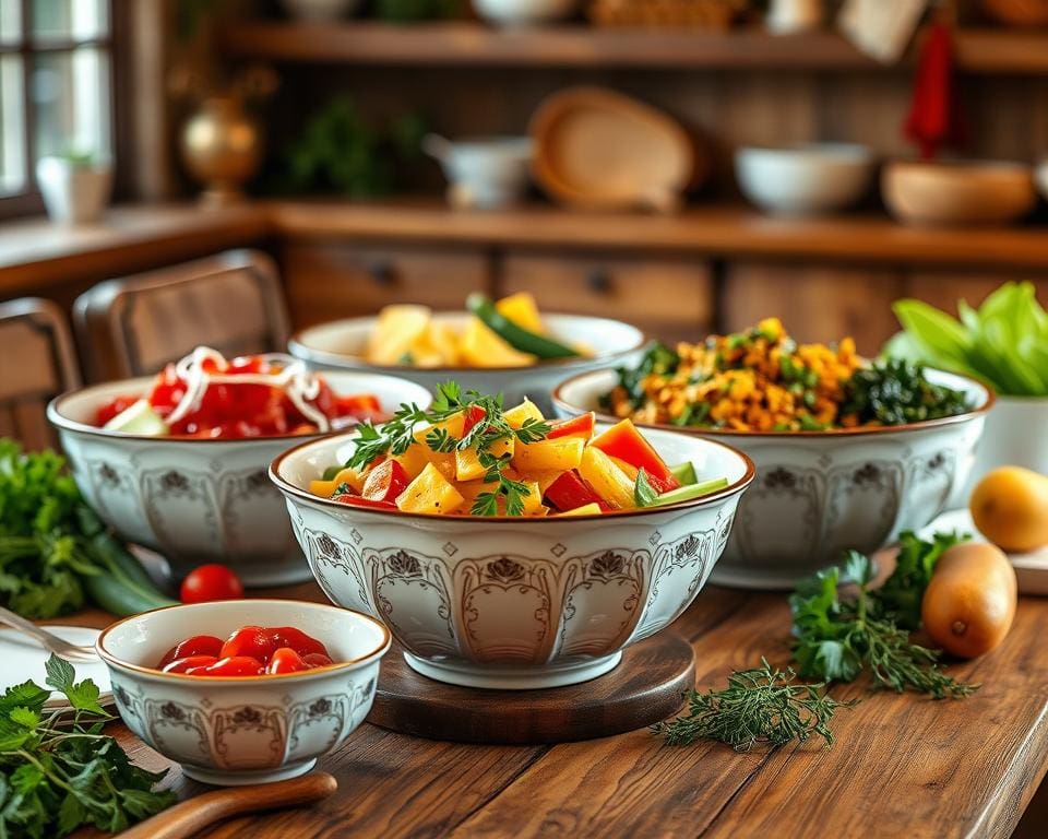 Hoge capaciteit keukenschalen voor feestelijke maaltijden en koken voor een gezin