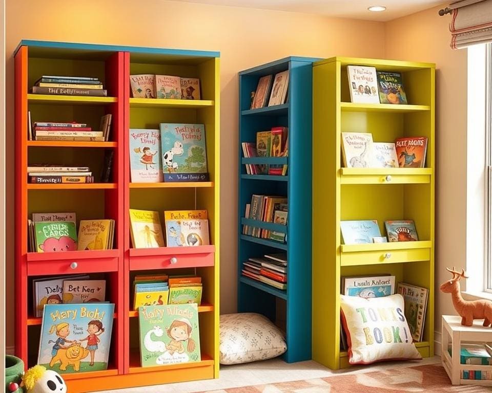 Kinderboekenrekken met verstelbare planken
