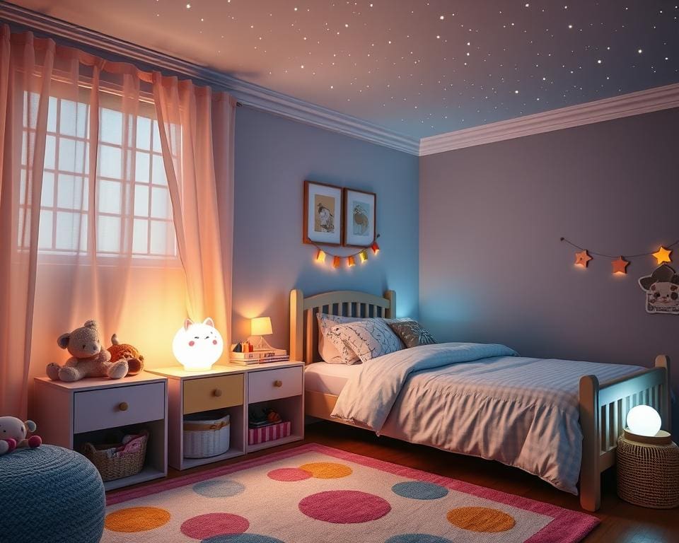 Kinderlampen met een dag- en nachtverlichting