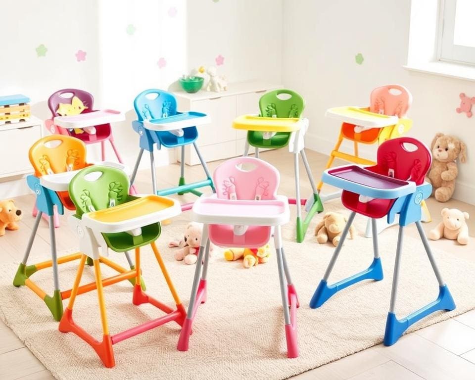 Kinderstoelen met een verwijderbare speelbak