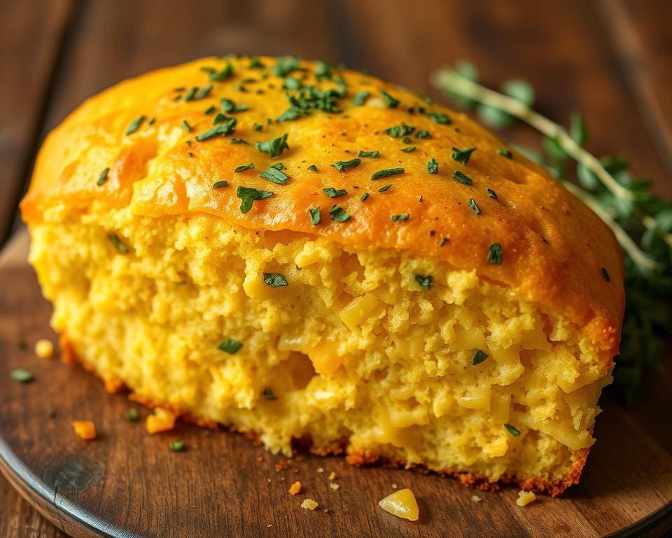 Maïsbrood met een vleugje cheddar en kruiden