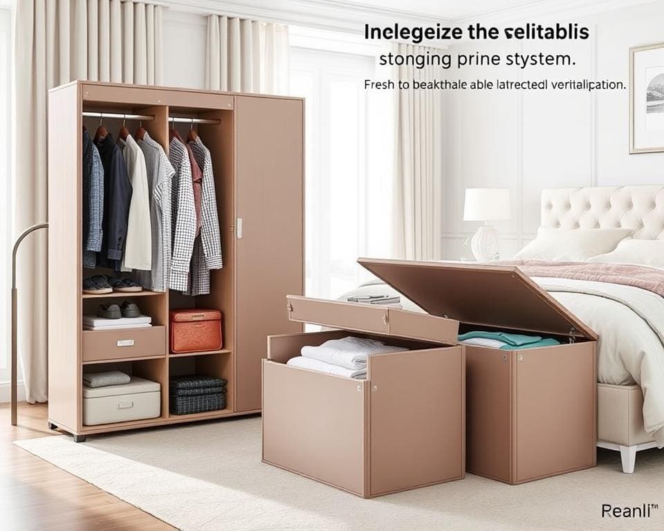 Opbergboxen met ventilatiesysteem voor kleding