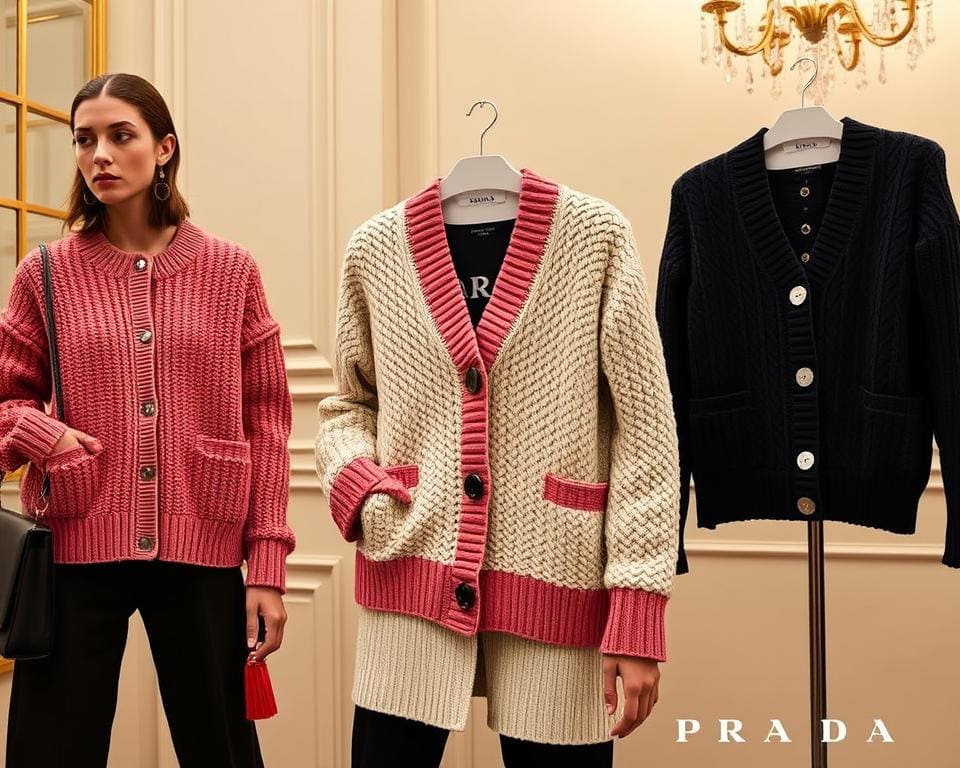 Prada mode stijlvolle gelaagdheid