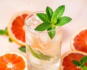 Sparkling Grapefruit Spritz met een muntblaadje