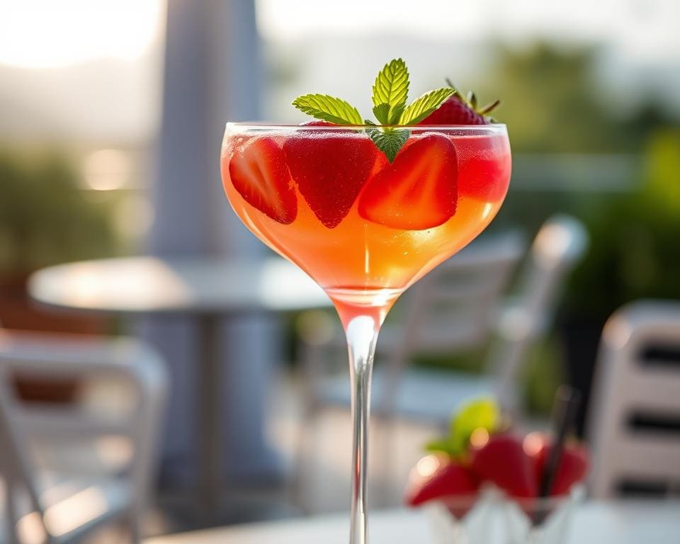 Strawberry Bellini cocktail