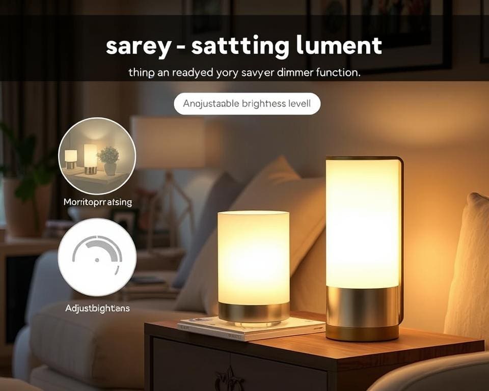 Tafellampen met een energiebesparende dimmerfunctie