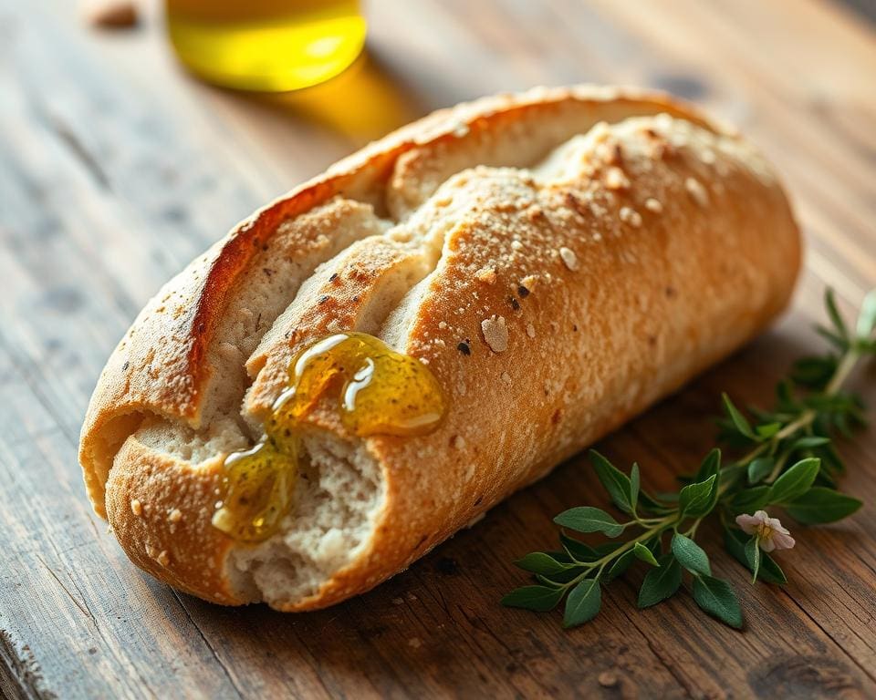 Volkoren zuurdesem stokbrood met olijfolie