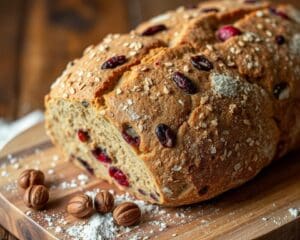 Volkoren zuurdesembrood met cranberry’s en noten