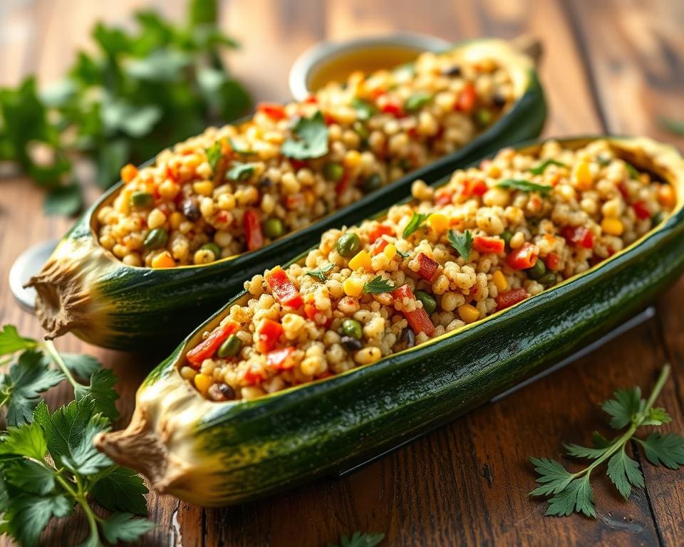 gevulde courgettes met quinoa