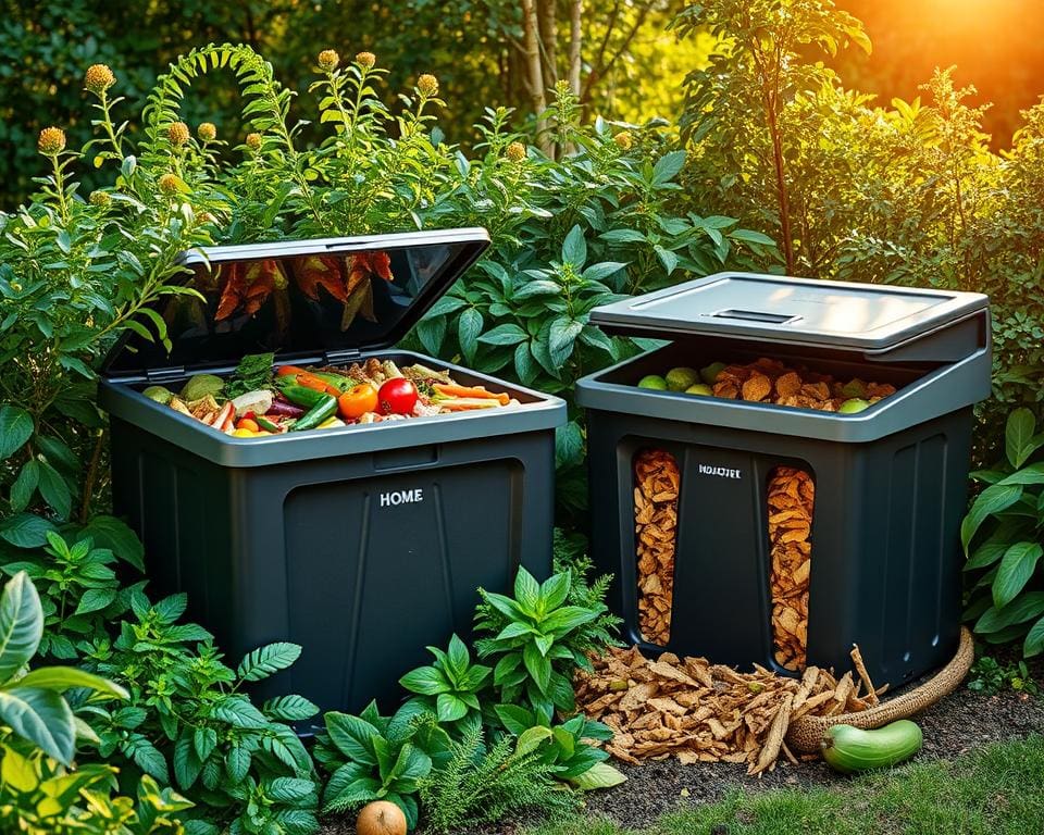 Afsluitbare bakken voor compostering thuis