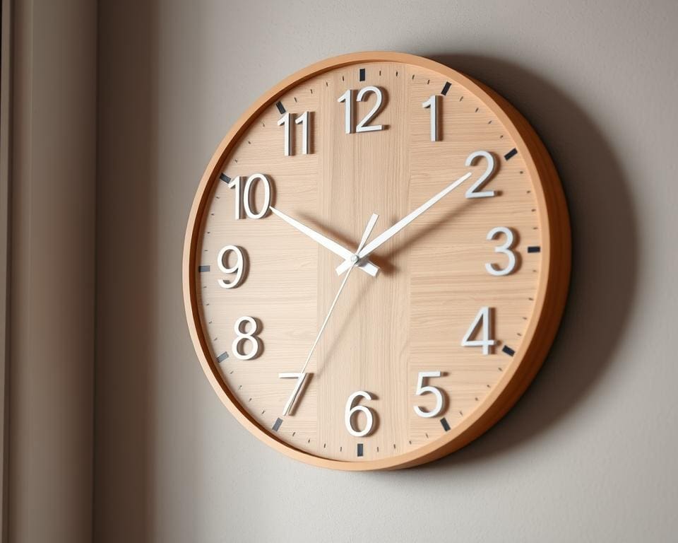 Design wandklok met stille wijzers