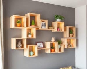 Design wandrek in kubusvormen: speels en trendy