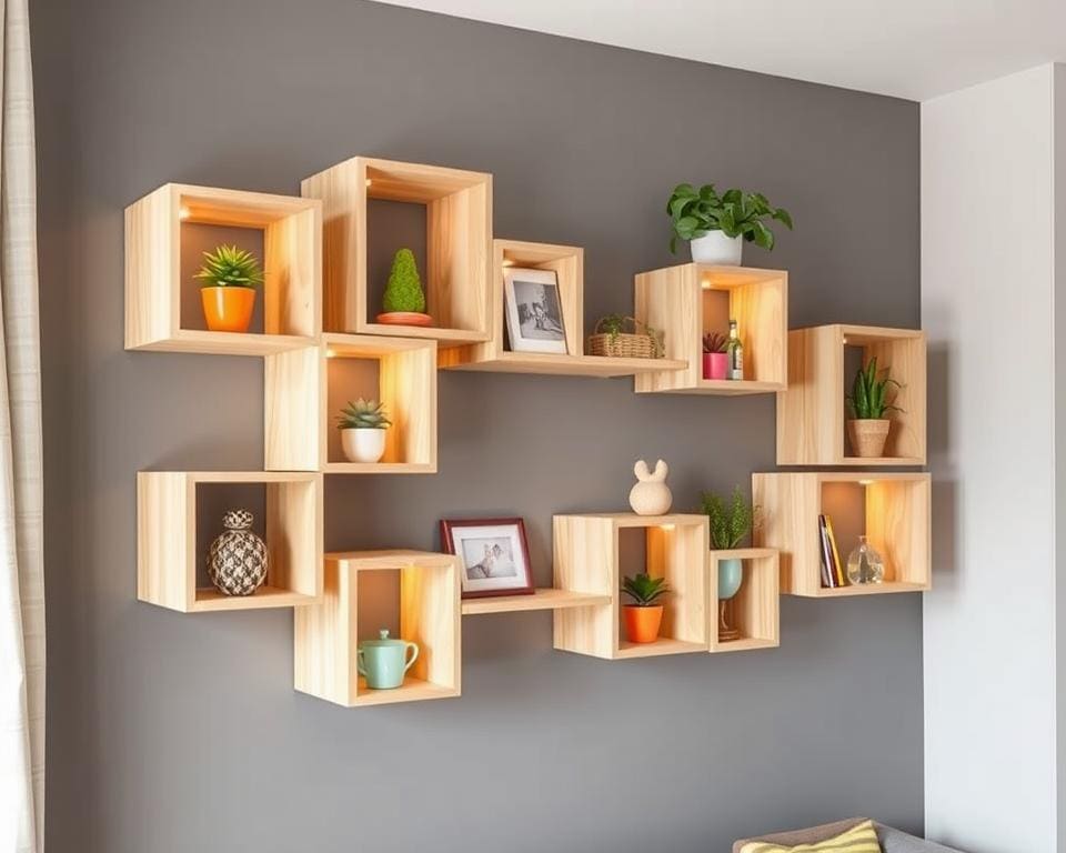 Design wandrek in kubusvormen: speels en trendy