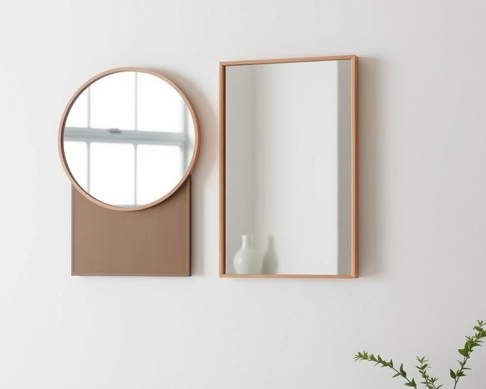 Design wandspiegel in minimalistische stijl