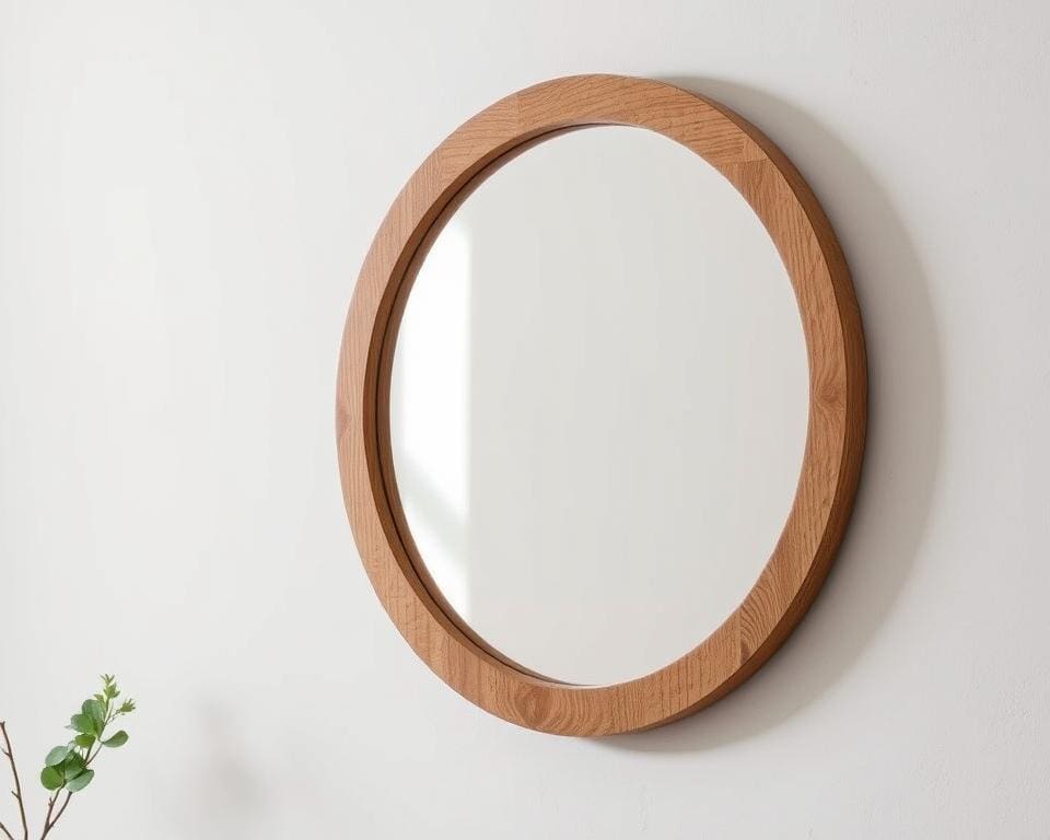 Design wandspiegel met houten omlijsting: stijlvol en praktisch