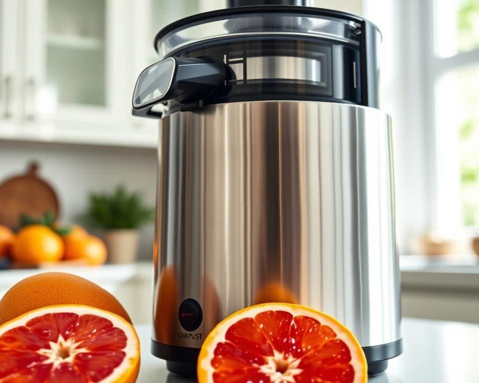 Elektrische citruspers met pulpcontrole