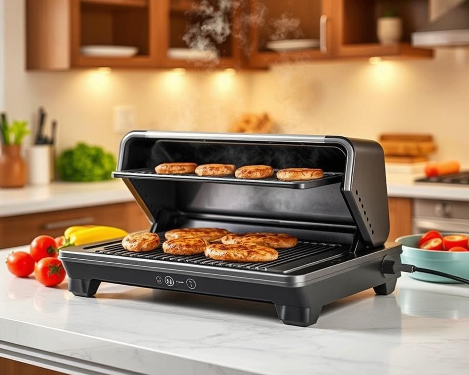 Elektrische grill met vetopvangsysteem: schoon en gezond