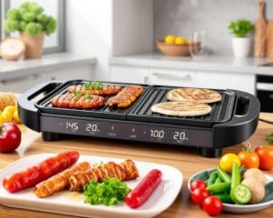 Elektrische grillplaat met dubbele temperatuurzones