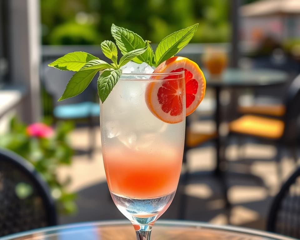 Gin Tonic met basilicum en een vleugje grapefruit