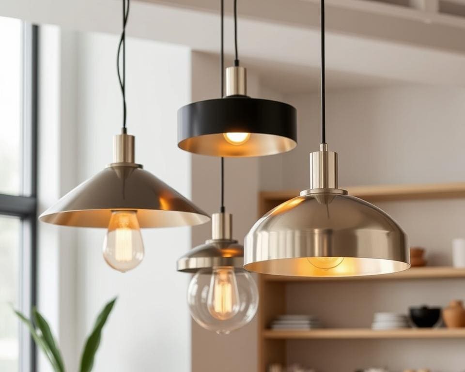 Hanglampen met een modern, minimalistisch staalontwerp