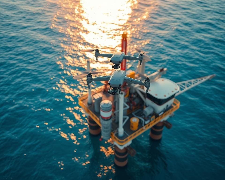 Hoe helpen drones bij inspecties van offshore olieplatforms?