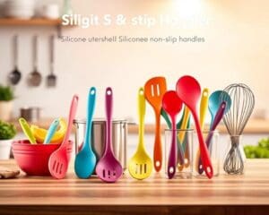 Keukengerei met siliconen antisliphandvat