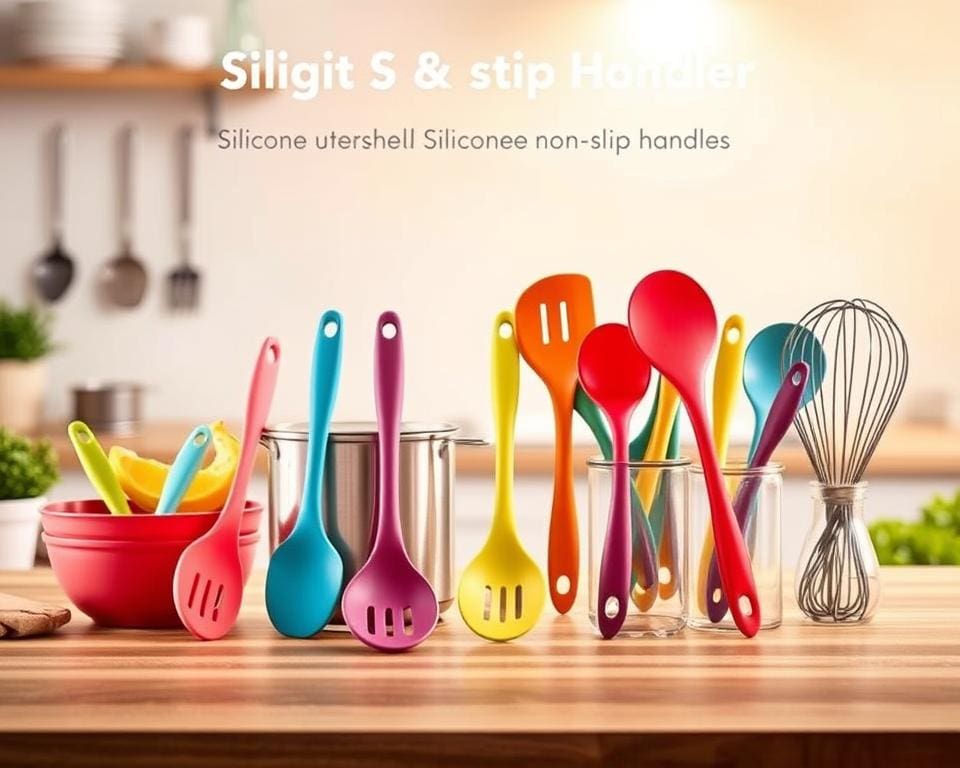 Keukengerei met siliconen antisliphandvat