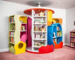Kinderboekenrekken met een draaibaar design