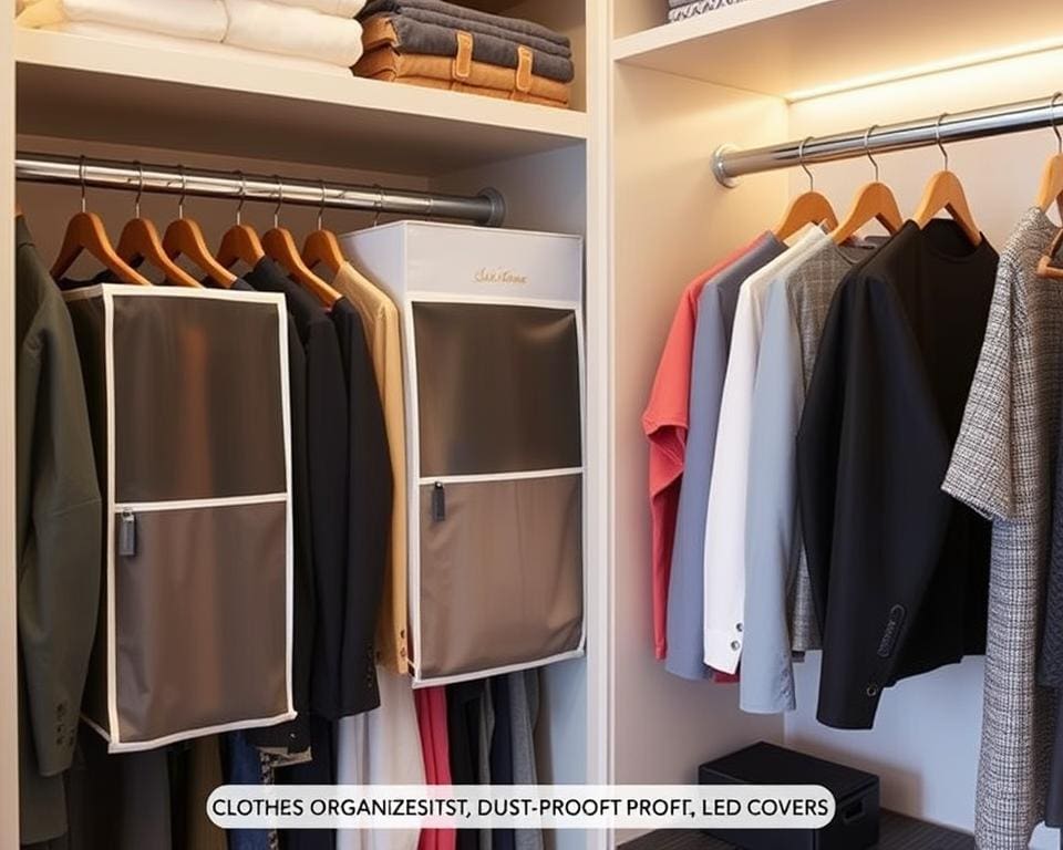 Kledingorganizers met stofvrije afdekking