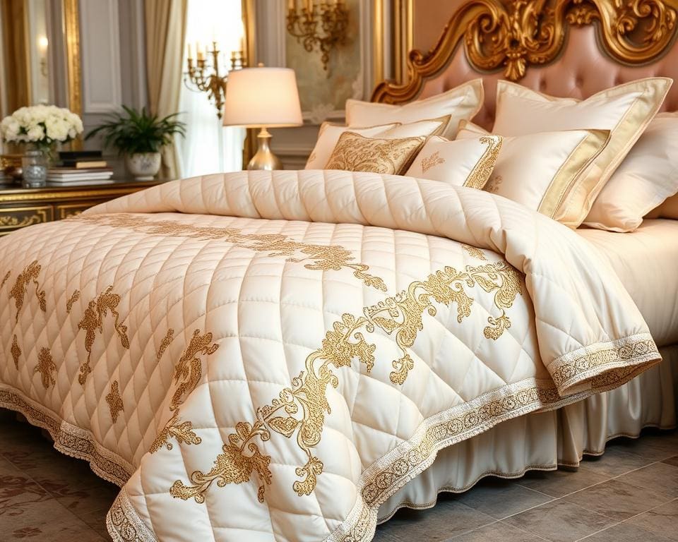 Luxe beddengoed en chique bedsprei