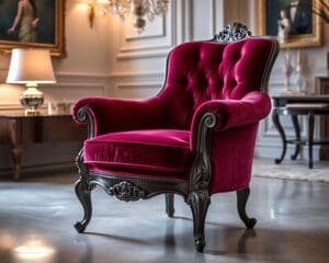 Luxe fauteuil met fluwelen bekleding: elegant en comfortabel