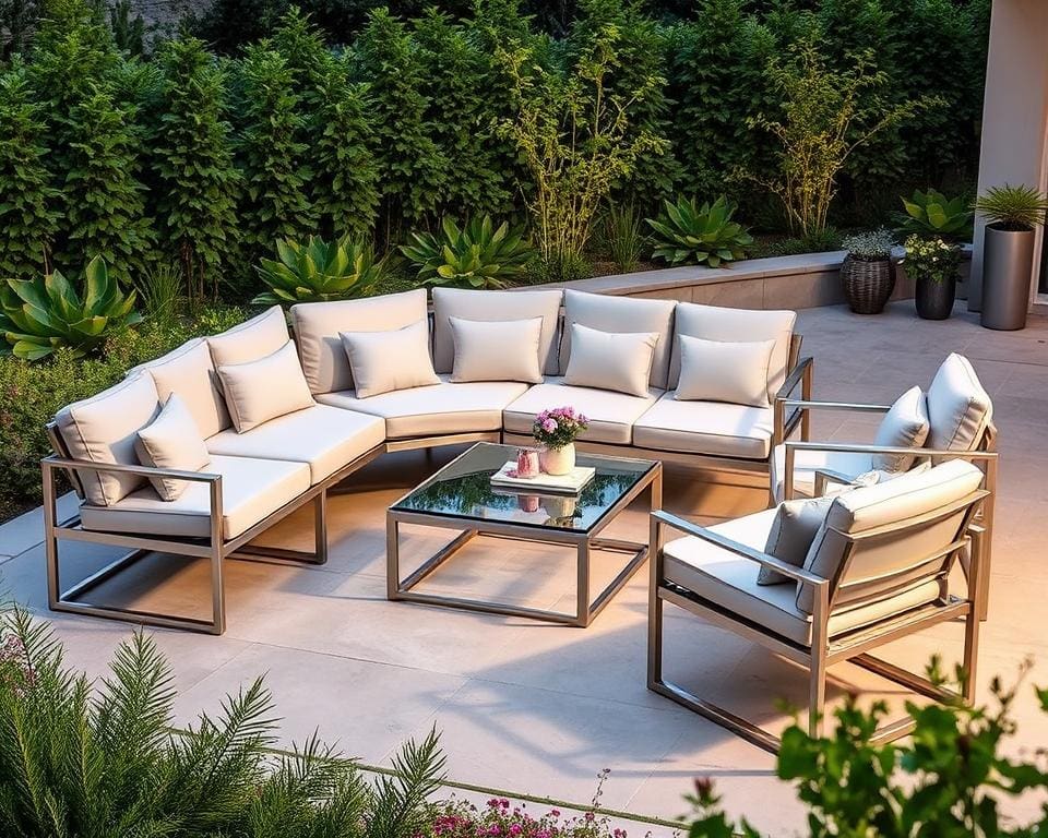 Luxe loungeset in aluminium: stijlvol en duurzaam