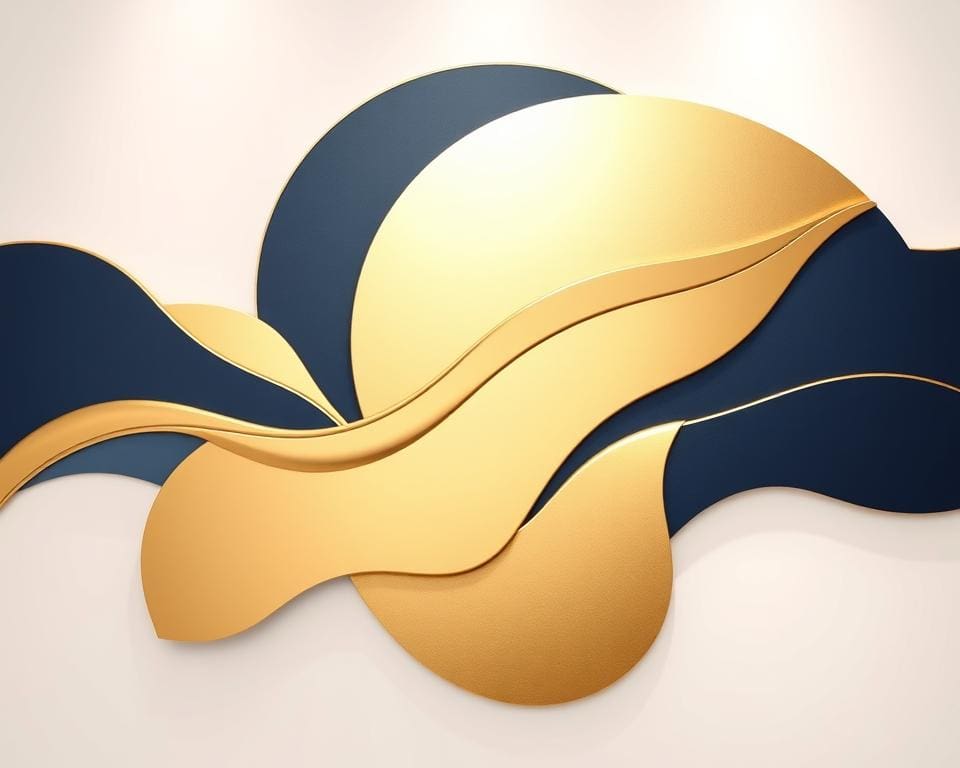 Luxe wanddecoratie in abstracte vormen