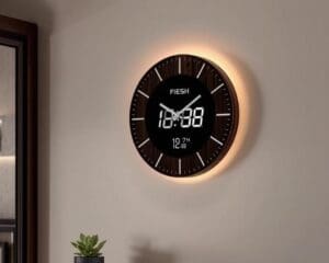 Luxe wandklok met ingebouwde thermometer: tijd en klimaat