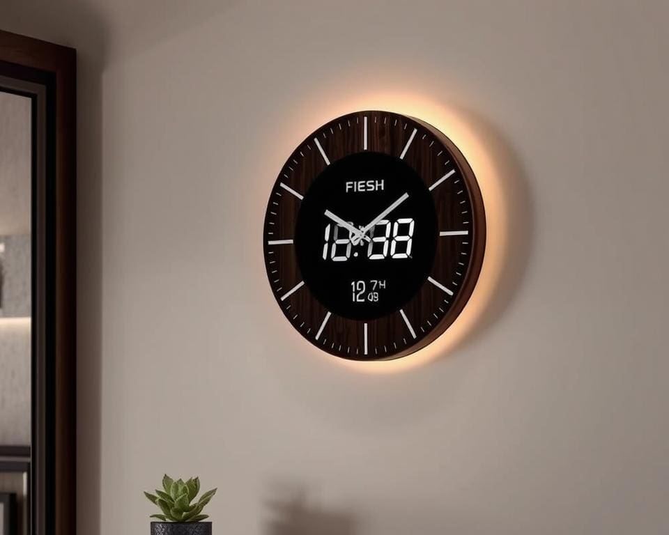 Luxe wandklok met ingebouwde thermometer: tijd en klimaat