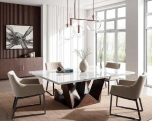 Moderne eettafel met keramisch blad