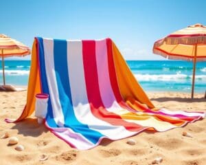 Strandlakens met ingebouwd opbergvak voor gemak