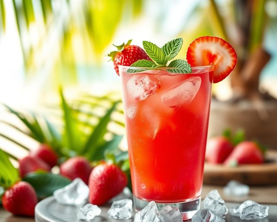 Strawberry Daiquiri met een twist van munt