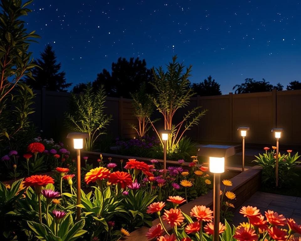 Tuinverlichting met zonne-energie en sensor