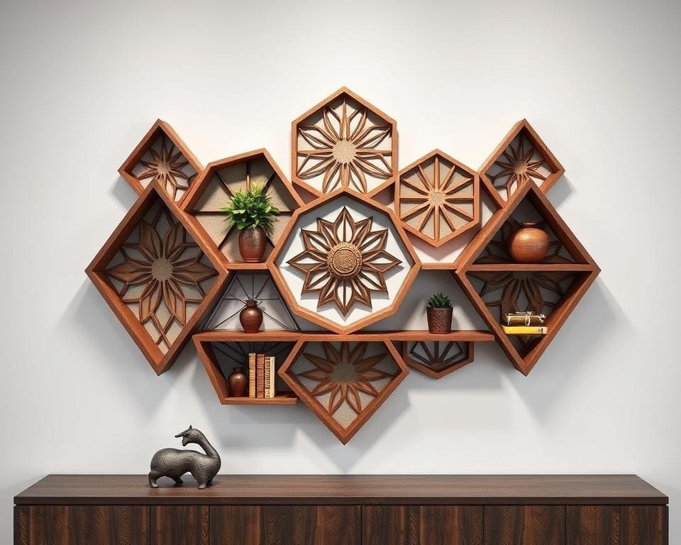 Wandplank in geometrische patronen: uniek en decoratief
