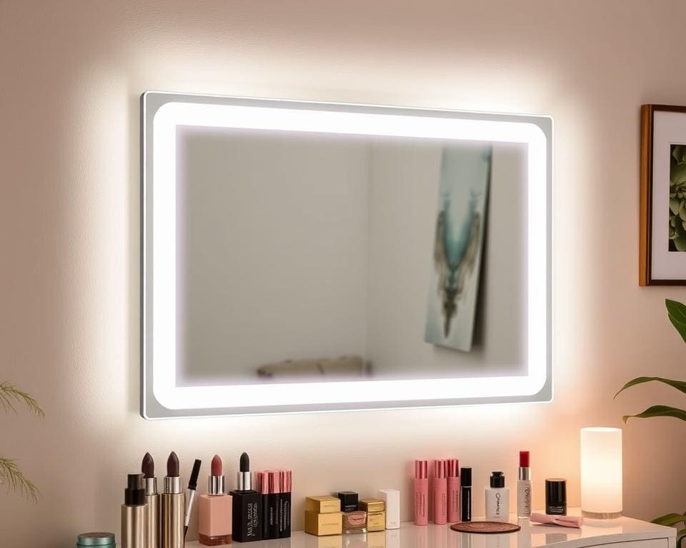 Wandspiegel met LED-verlichting: ideaal voor make-up