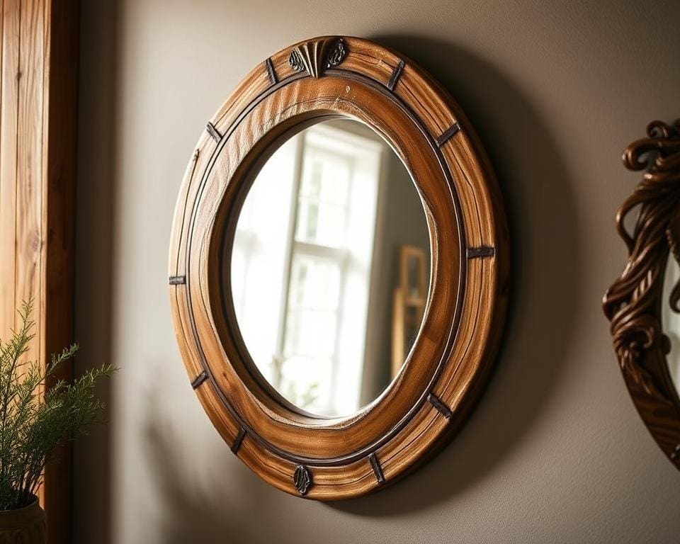 Wandspiegel met houten omlijsting: natuurlijk en stijlvol