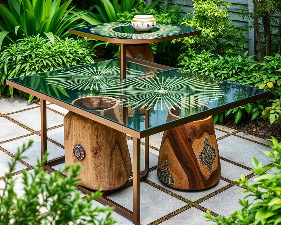 materialen van moderne tuintafels