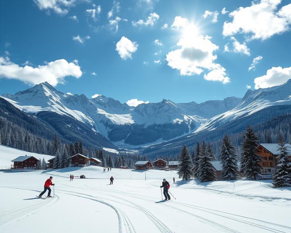 skiën in de Zwitserse Alpen